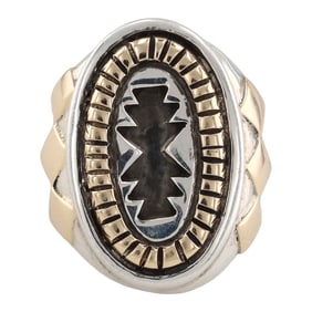 Navajo 14k Gold and Sterling Silver Men's Ring