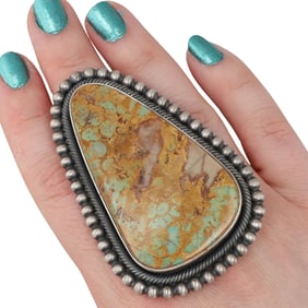 Ernest Roy Begay Navajo Royston Turquoise Sterling Statement Ring