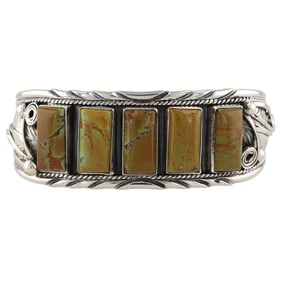 Navajo Sterling Silver and Multi-Stone Turquoise Cuff Bracelet
