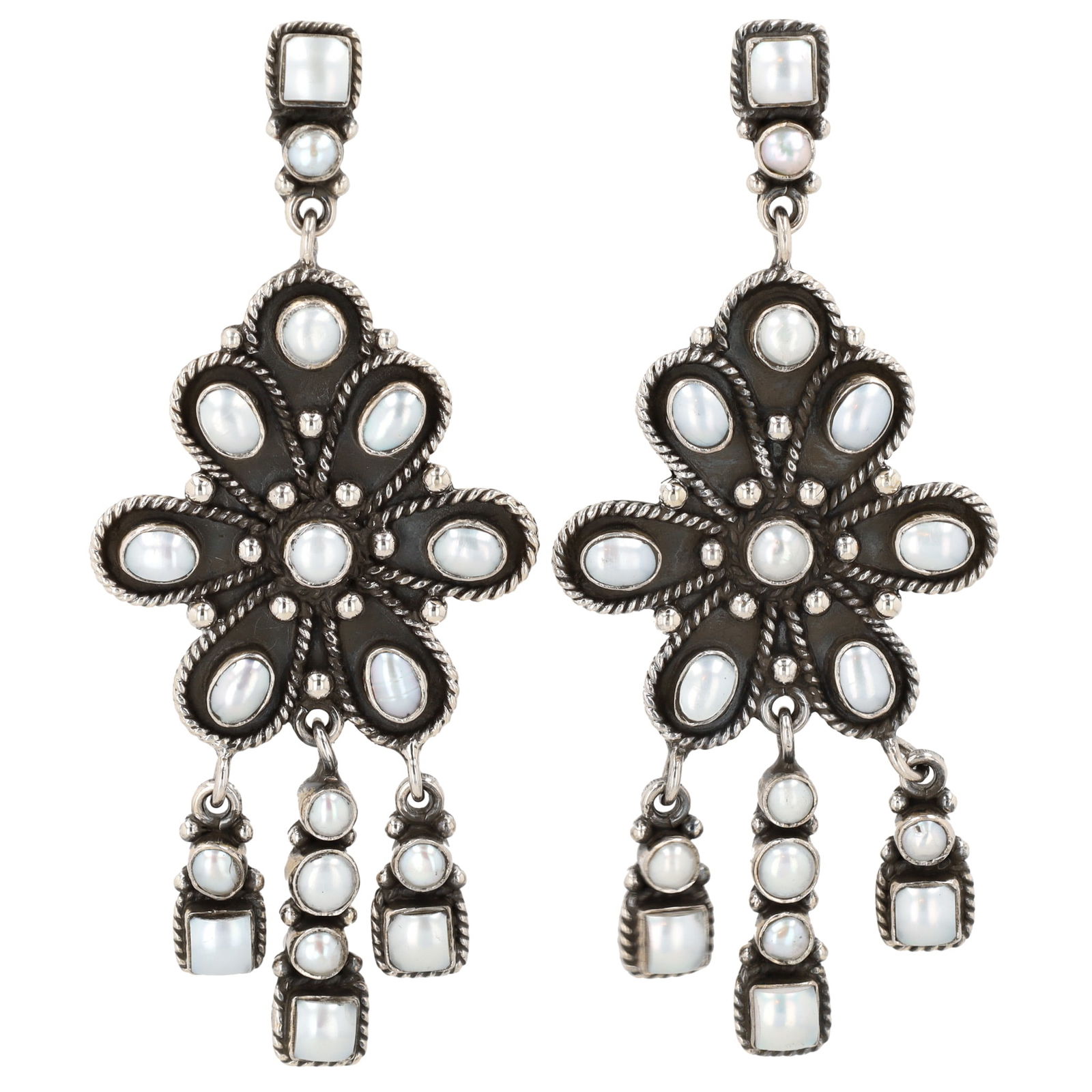 HaDa Collection Sterling Mother Of Pearl Dangle Earrings (1 of 5)