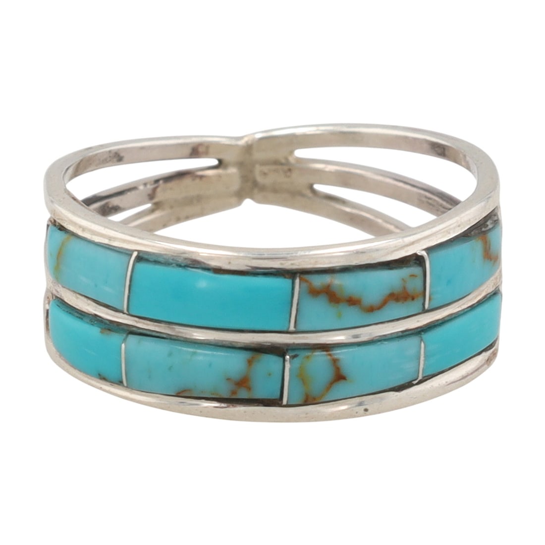 Debbie Livingston Navajo Sterling Turquoise Inlay Ring (1 of 7)