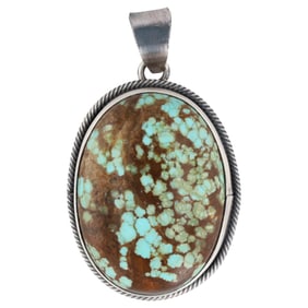 Scott Skeets Navajo Sterling #8 Mine Turquoise Pendant