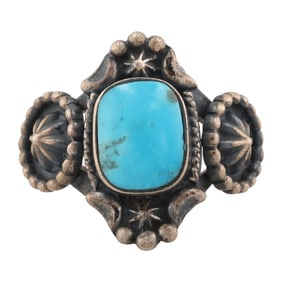 Gevevieve Francisco Navajo Sterling Kingman Turquoise Ring