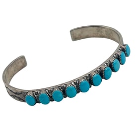 Zuni HM COONSIS Sterling Turquoise Cuff Bracelet 18.2 G