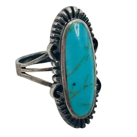 Southwest Turquoise Sterling Ring  Size 6, 5.99 G