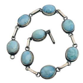 LARIMAR Sterling Oval Linked Bracelet 11.02 G