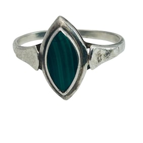 South Malachite Sterling Ring Size 8.5, 2.7 G