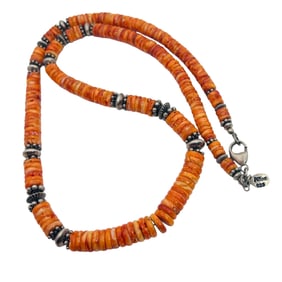 Pion Spiny Oyster Sterling Round Necklace 81.35 G