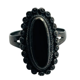 ND ONYX Sterling Oval Ring Size 10, 4.8 G