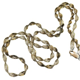 FAS Italy, Sterling Twisted Flat Chain Necklace 10.7 G
