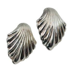 Italy, Sterling Wing Shape Earrings Hinge Back 6.51 G