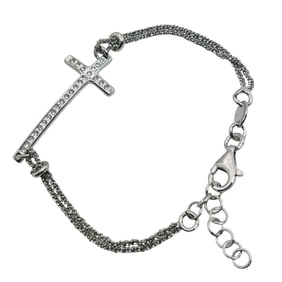 Dyadema Italy, Sterling Cable Chain Cross Bracelet 4.18 G