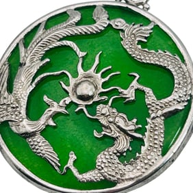 JADE Sterling Dragon Pendant 5.06 G