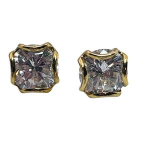 PAJ Cubic Zirconia Sterling Stud Earrings 2.39 G