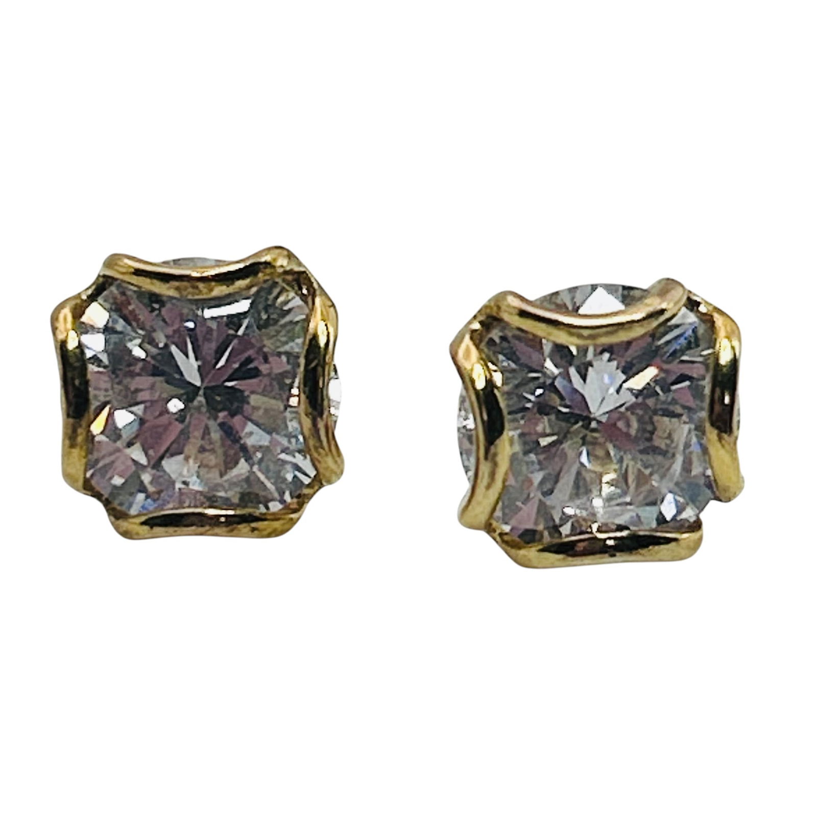 PAJ Cubic Zirconia Sterling Stud Earrings 2.39 G (1 of 5)