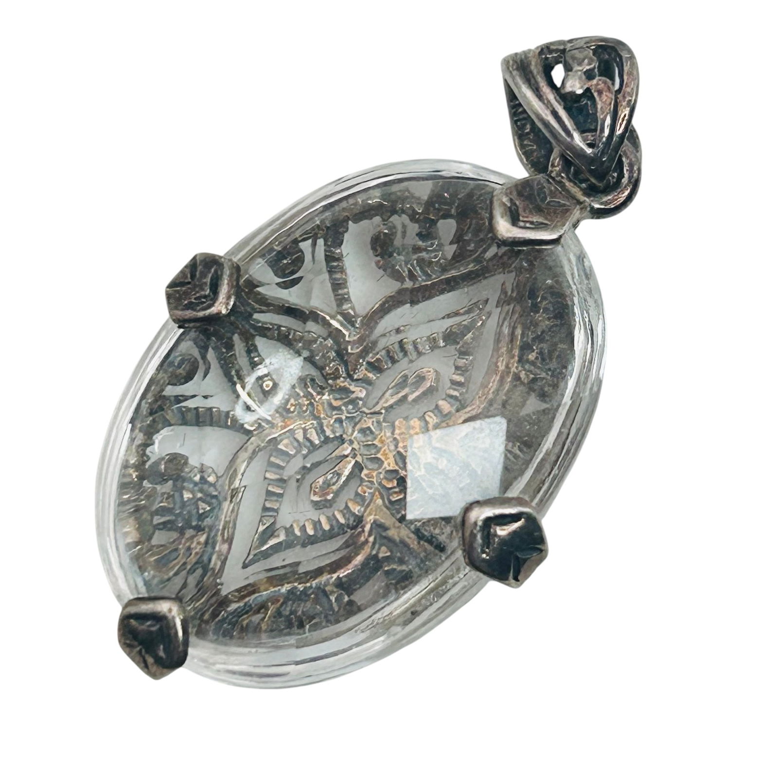 Spinel Sterling Filigree Pendant 8.31 G: Spinel sterling filigree pendant 8.31 g