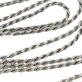 Italy,sterling Long Rope Chain Necklace 9.26 G