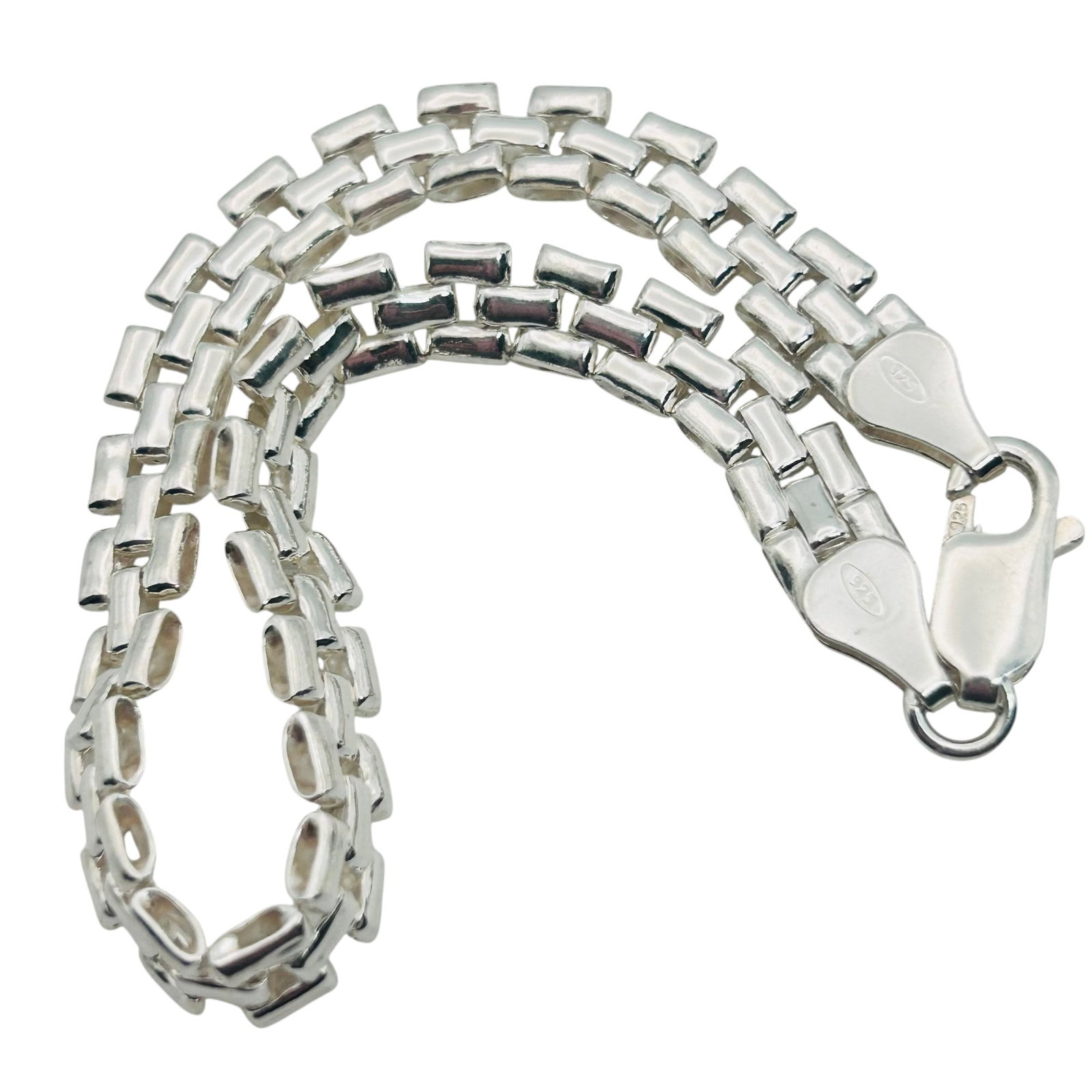 Italy Sterling Linked Chain Bracelet 10.81 G: Italy Sterling linked chain bracelet 10.81 g