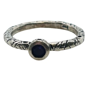Amethyst Sterling Solitaire Ring Size 7, 2.49 G