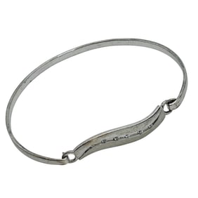 PK Cubic Zirconia Sterling Hinge Bracelet 8.09 G