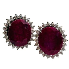 Ruby Sterling Round Earrings 5.57 g
