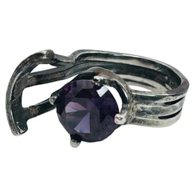 TAXCO Ruby Sterling Statement Bypass ring Size 7, 8.23 G
