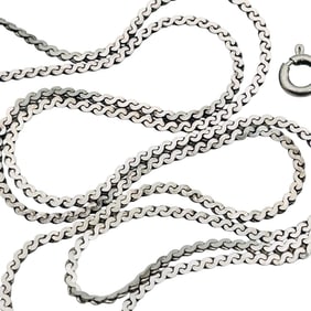 Sterling Italy Serpentine Chain Necklace, 3.08 G