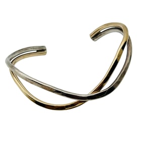 Sterling Two Toned Crossover Bracelet, 15 G