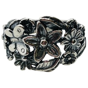 PZ Israel Sterling Flower Ring Size 7, 4.96g