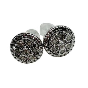 UP Sapphire Sterling Round Stud Earrings 1.8 G