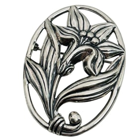 BEAU Sterling Flower Brooch 6.73 G