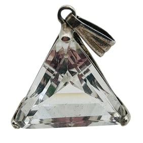 Spinel Sterling Triangle Pendant 4.85 G