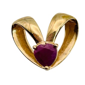 Ross Simons Gold over sterling Ruby Slide Pendant 1.91 G