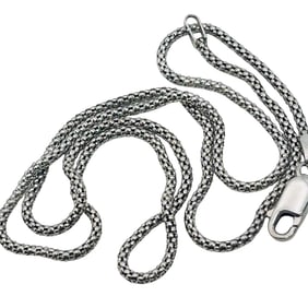 Italy, Sterling Popcorn Chain Necklace 4.1 G
