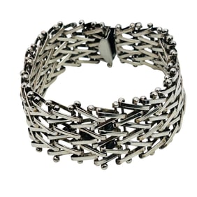 ETON Signed Sterling Wide Flexible Bracelet 36 G