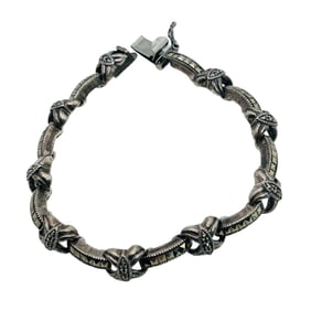 Judith Jack MARCASITE Sterling Linked Box Clasp Bracelet 17.9 G