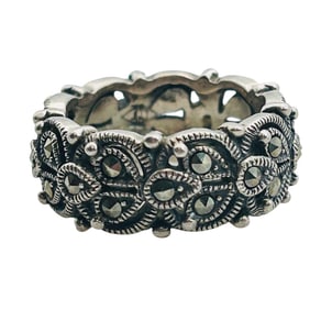 Judith Jack MARCASITE Sterling Band Size 5, 6.64 G