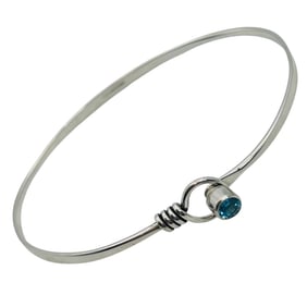 Ed Levin Topaz Sterling Tension Clasp Bracelet 4.76 G