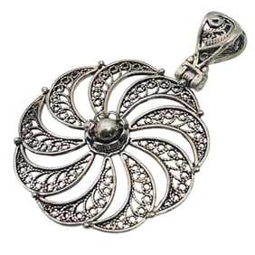 DGS Turkey Sterling Filigree Pendant 7.37 G