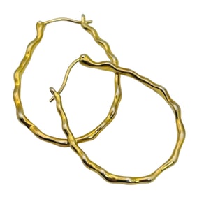 BCBG Sterling Oval Hoop Earrings 6 G