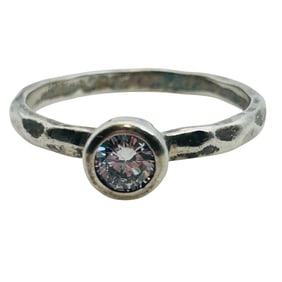 G & H Rhinestone Sterling Ring Size 10, 2.78 G
