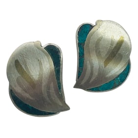 TAXCO Mexico Los Castillo Calla Lilly Screw Back Earrings 14.8 G