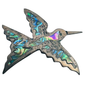 Mexico Abalone Sterling Bird Brooch 9.2 G