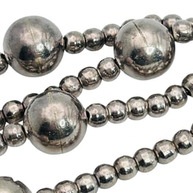 TAXCO TU-25 Mexico, Sterling Chain And Sterling Bead Necklace 54.6 G