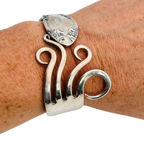 GORHAM Sterling Hand Forged Silver Fork Hinge Bracelet 44 G