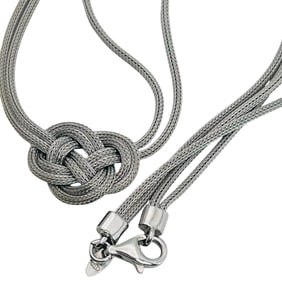 Roberto Magi Italy, Sterling Double Chain Celtic Knot Necklace 12.8 G