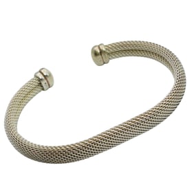 Signed German Sterling Mesh Cuff Bracelet 20 G