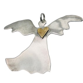 Artist Signed Sterling Angel Pendant 5.15 G