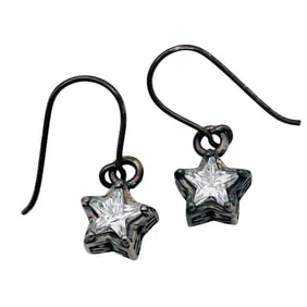 SILPADA Sterling Rhinestone Star Dangle Earrings 2.95 G