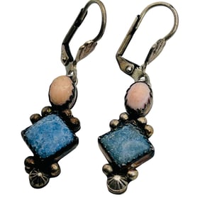 Carolyn Pollock Sterling Gemstone Hinge Back Dangle Earring 6.3.